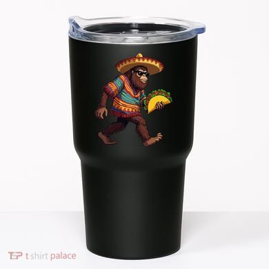 Bigfoot Carrying Taco Funny Cinco De Mayo Sasquatch Tumbler