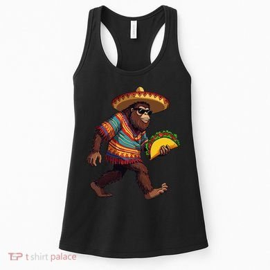 Bigfoot Carrying Taco Funny Cinco De Mayo Sasquatch Women's Tank Top