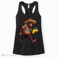 Bigfoot Carrying Taco Funny Cinco De Mayo Sasquatch Women's Tank Top thumb 0