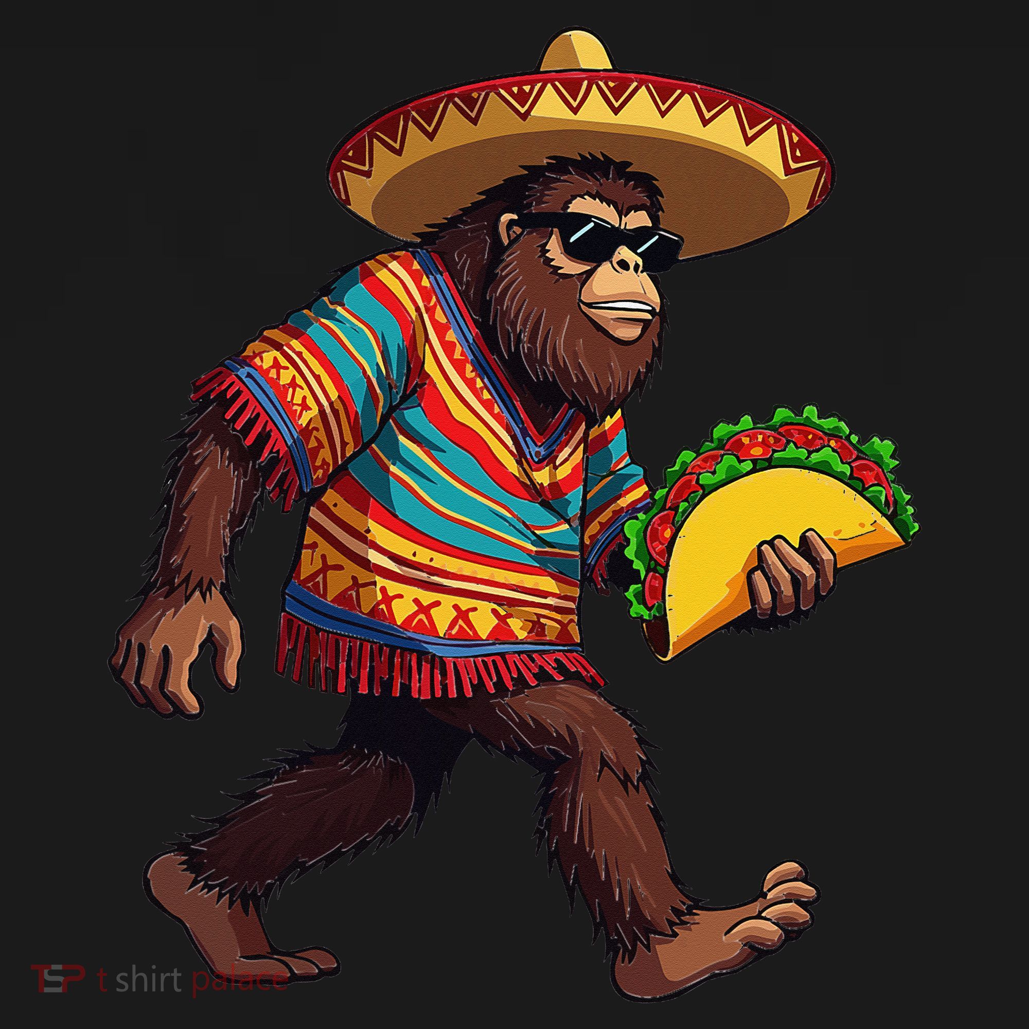 Bigfoot Carrying Taco Funny Cinco De Mayo Sasquatch Baby Bodysuit