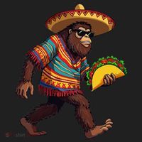 Bigfoot Carrying Taco Funny Cinco De Mayo Sasquatch Hat thumb 2