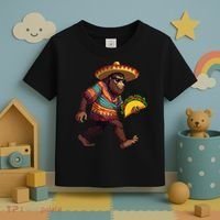 Bigfoot Carrying Taco Funny Cinco De Mayo Sasquatch Toddler T-Shirt thumb 3