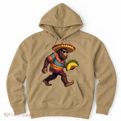 Bigfoot Carrying Taco Funny Cinco De Mayo Sasquatch Hoodie