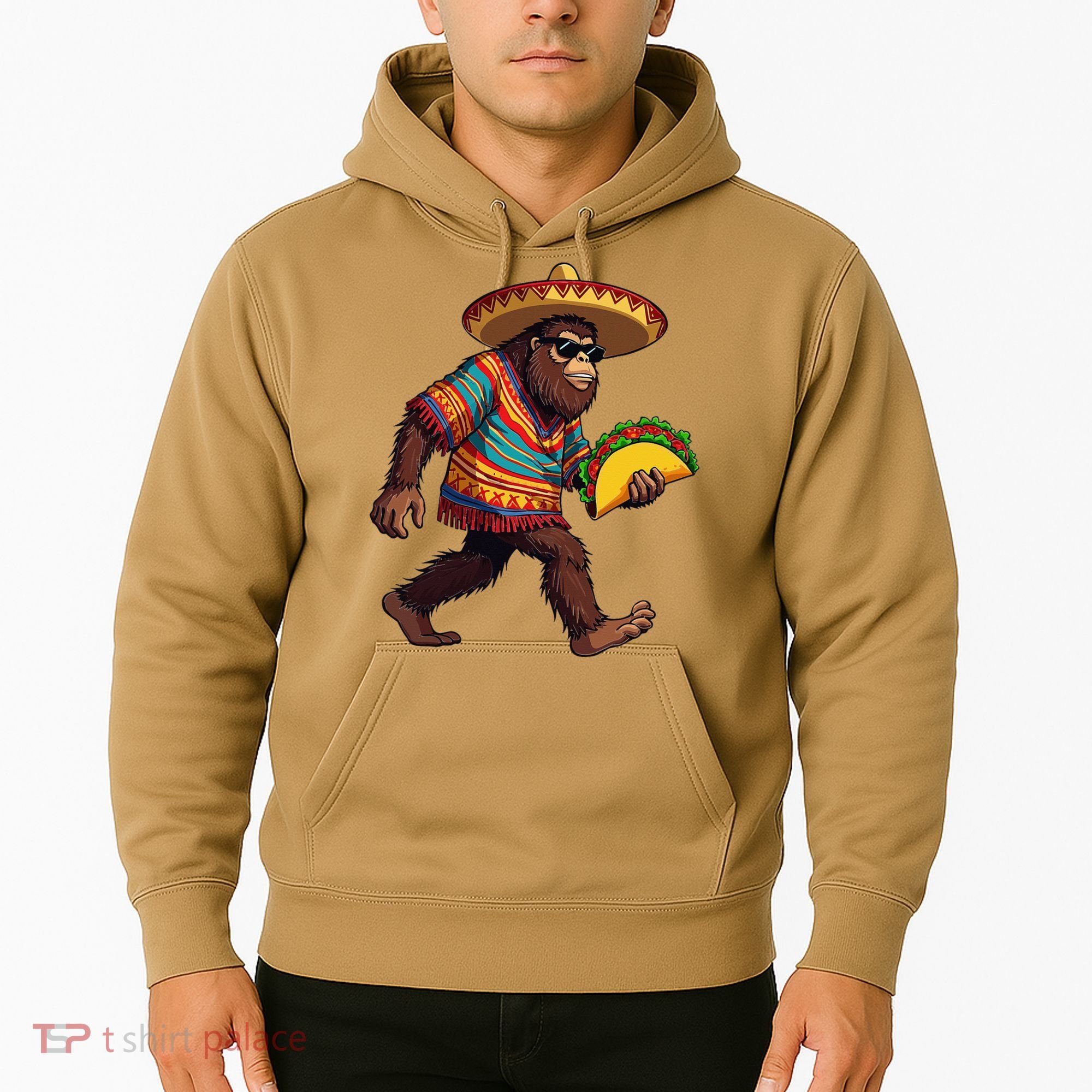 Bigfoot Carrying Taco Funny Cinco De Mayo Sasquatch Hoodie