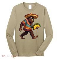 Bigfoot Carrying Taco Funny Cinco De Mayo Sasquatch Long Sleeve Shirt thumb 0