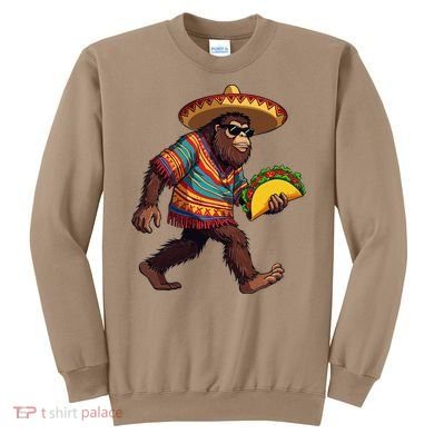 Bigfoot Carrying Taco Funny Cinco De Mayo Sasquatch Sweatshirt