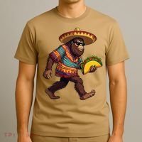 Bigfoot Carrying Taco Funny Cinco De Mayo Sasquatch T-Shirt thumb 3