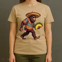 Bigfoot Carrying Taco Funny Cinco De Mayo Sasquatch T-Shirt thumb 4