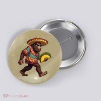 Bigfoot Carrying Taco Funny Cinco De Mayo Sasquatch Button thumb 0