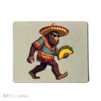 Bigfoot Carrying Taco Funny Cinco De Mayo Sasquatch Mousepad thumb 0