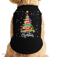 Books Christmas Tree Funny Love Reading Book Lover Librarian Cool Gift Doggie Tank thumb 0