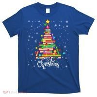 Books Christmas Tree Funny Love Reading Book Lover Librarian Cool Gift T-Shirt thumb 0