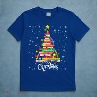 Books Christmas Tree Funny Love Reading Book Lover Librarian Cool Gift T-Shirt thumb 5