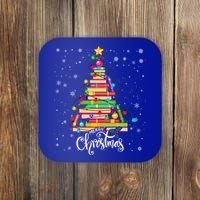 Books Christmas Tree Funny Love Reading Book Lover Librarian Cool Gift Coaster thumb 0