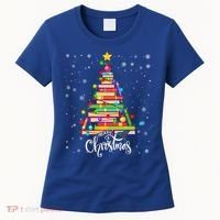 Books Christmas Tree Funny Love Reading Book Lover Librarian Cool Gift Women's T-Shirt thumb 0