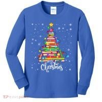 Books Christmas Tree Funny Love Reading Book Lover Librarian Cool Gift Kids Long Sleeve Shirt thumb 0