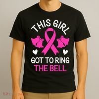 Breast Cancer This Girl Got To Ring The Bell Chemo Grad T-Shirt thumb 3