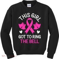 Breast Cancer This Girl Got To Ring The Bell Chemo Grad Kids Sweatshirt thumb 0
