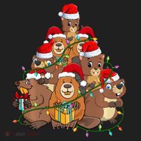 Beavers Christmas Tree Lights Xmas Pajamas For Family Beanie thumb 2