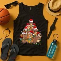 Beavers Christmas Tree Lights Xmas Pajamas For Family Tank Top thumb 4