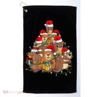 Beavers Christmas Tree Lights Xmas Pajamas For Family Golf Towel thumb 0