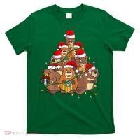 Beavers Christmas Tree Lights Xmas Pajamas For Family T-Shirt thumb 0