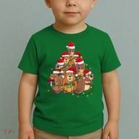 Beavers Christmas Tree Lights Xmas Pajamas For Family Toddler T-Shirt thumb 2