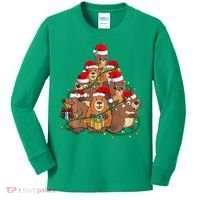 Beavers Christmas Tree Lights Xmas Pajamas For Family Kids Long Sleeve Shirt thumb 0
