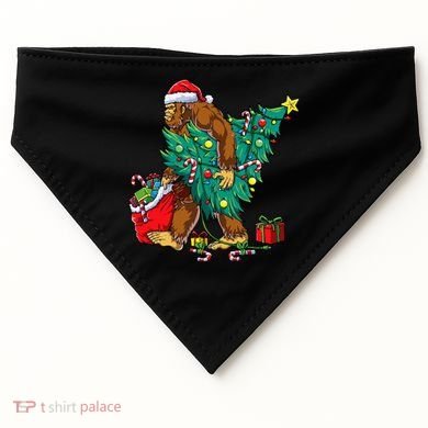 Bigfoot Christmas Tree Lights Xmas USA-Made Doggie Bandana