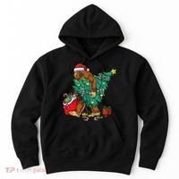 Bigfoot Christmas Tree Lights Xmas Hoodie thumb 0