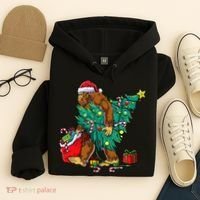 Bigfoot Christmas Tree Lights Xmas Hoodie thumb 4