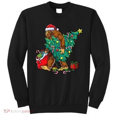 Bigfoot Christmas Tree Lights Xmas Sweatshirt