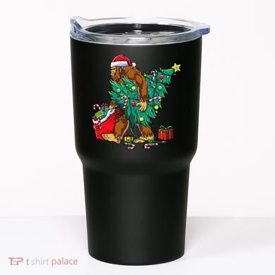 Bigfoot Christmas Tree Lights Xmas Tumbler