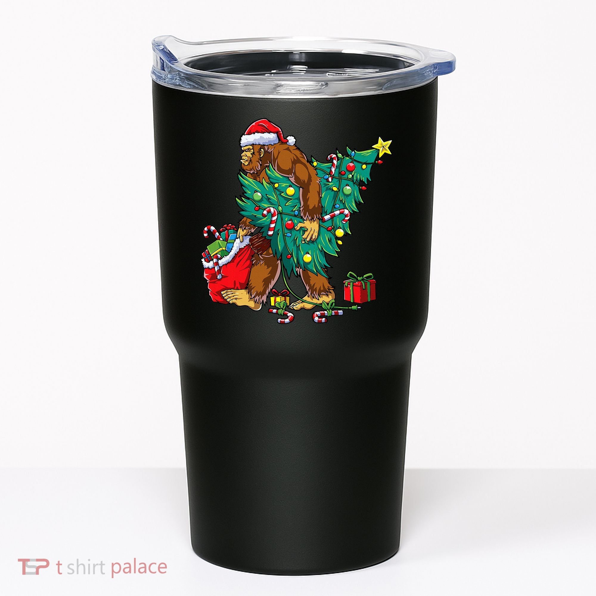Bigfoot Christmas Tree Lights Xmas Tumbler