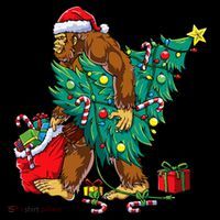 Bigfoot Christmas Tree Lights Xmas Mousepad thumb 1