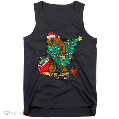 Bigfoot Christmas Tree Lights Xmas Tank Top