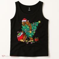 Bigfoot Christmas Tree Lights Xmas Tank Top thumb 2