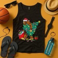 Bigfoot Christmas Tree Lights Xmas Tank Top thumb 4
