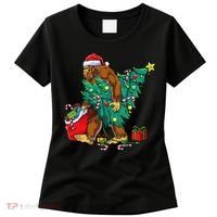 Bigfoot Christmas Tree Lights Xmas Women's T-Shirt thumb 0