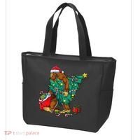 Bigfoot Christmas Tree Lights Xmas Tote Bag thumb 3