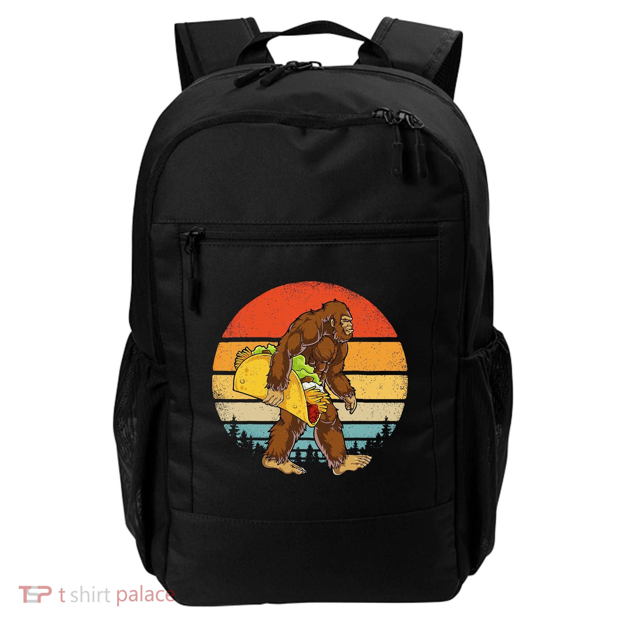 Bigfoot Carrying Taco Funny Cinco De Mayo Sasquatch Backpack