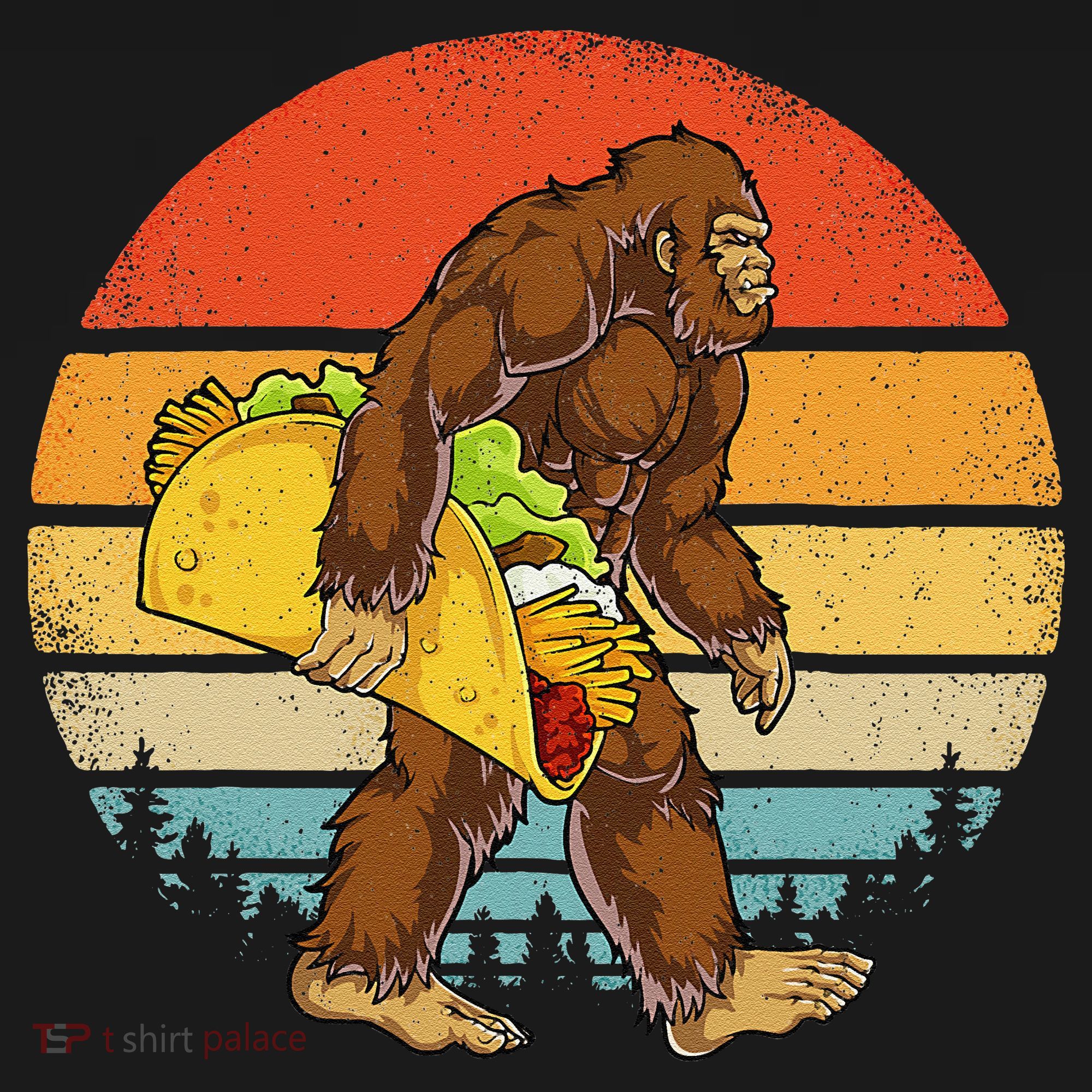 Bigfoot Carrying Taco Funny Cinco De Mayo Sasquatch Backpack