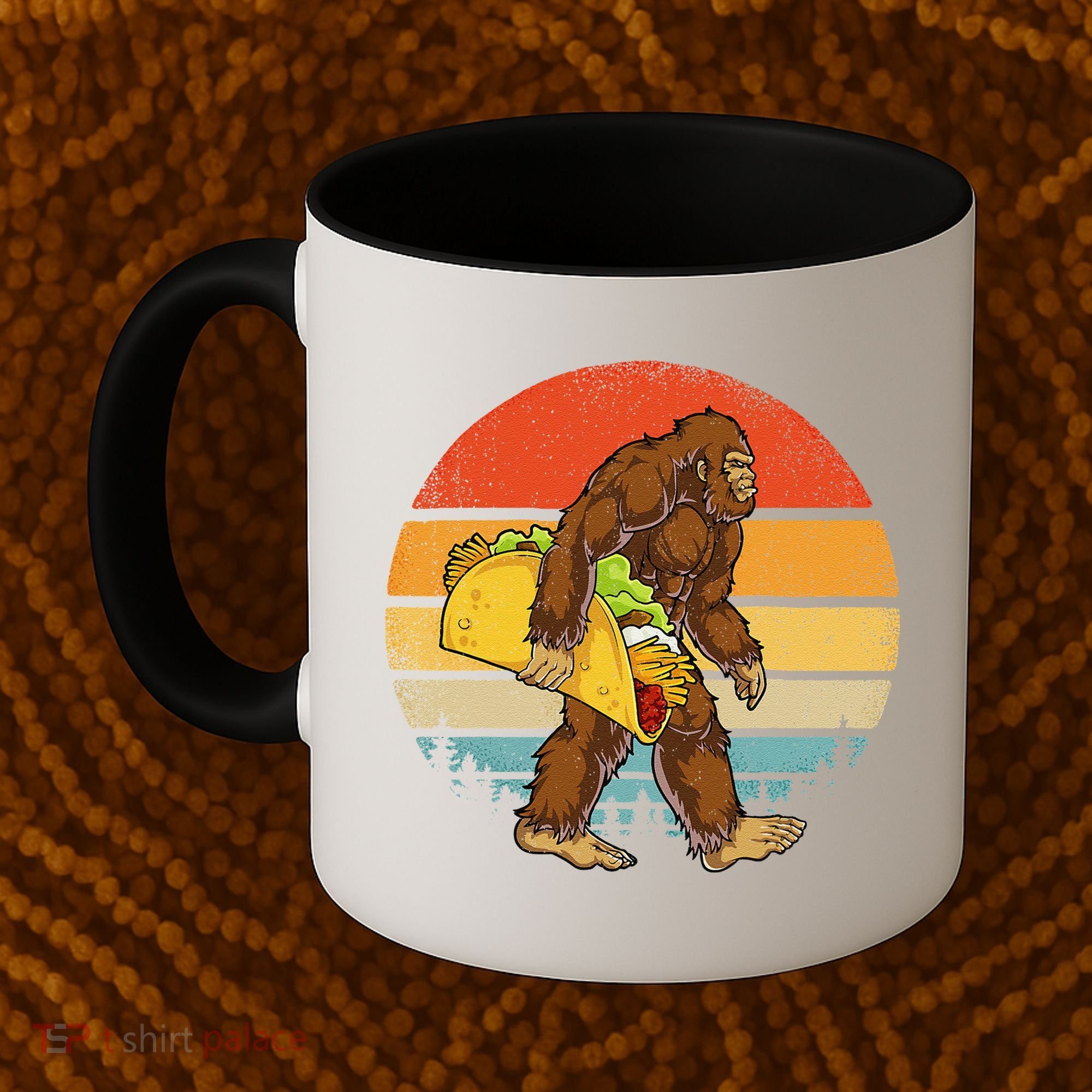 Bigfoot Carrying Taco Funny Cinco De Mayo Sasquatch Coffee Mug