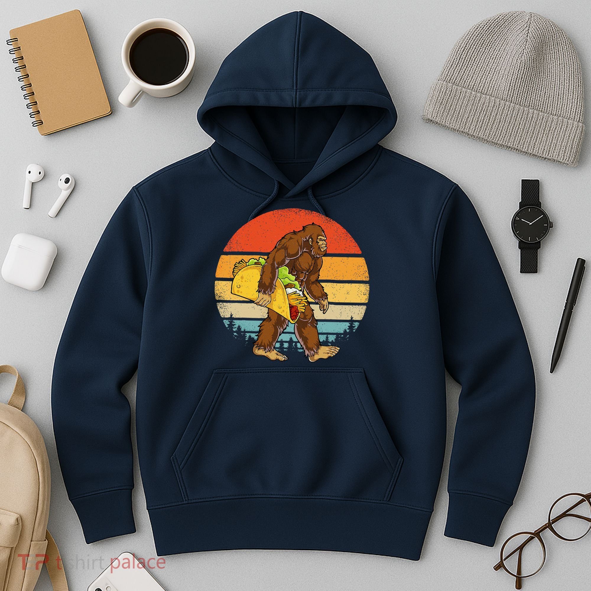 Bigfoot Carrying Taco Funny Cinco De Mayo Sasquatch Hoodie