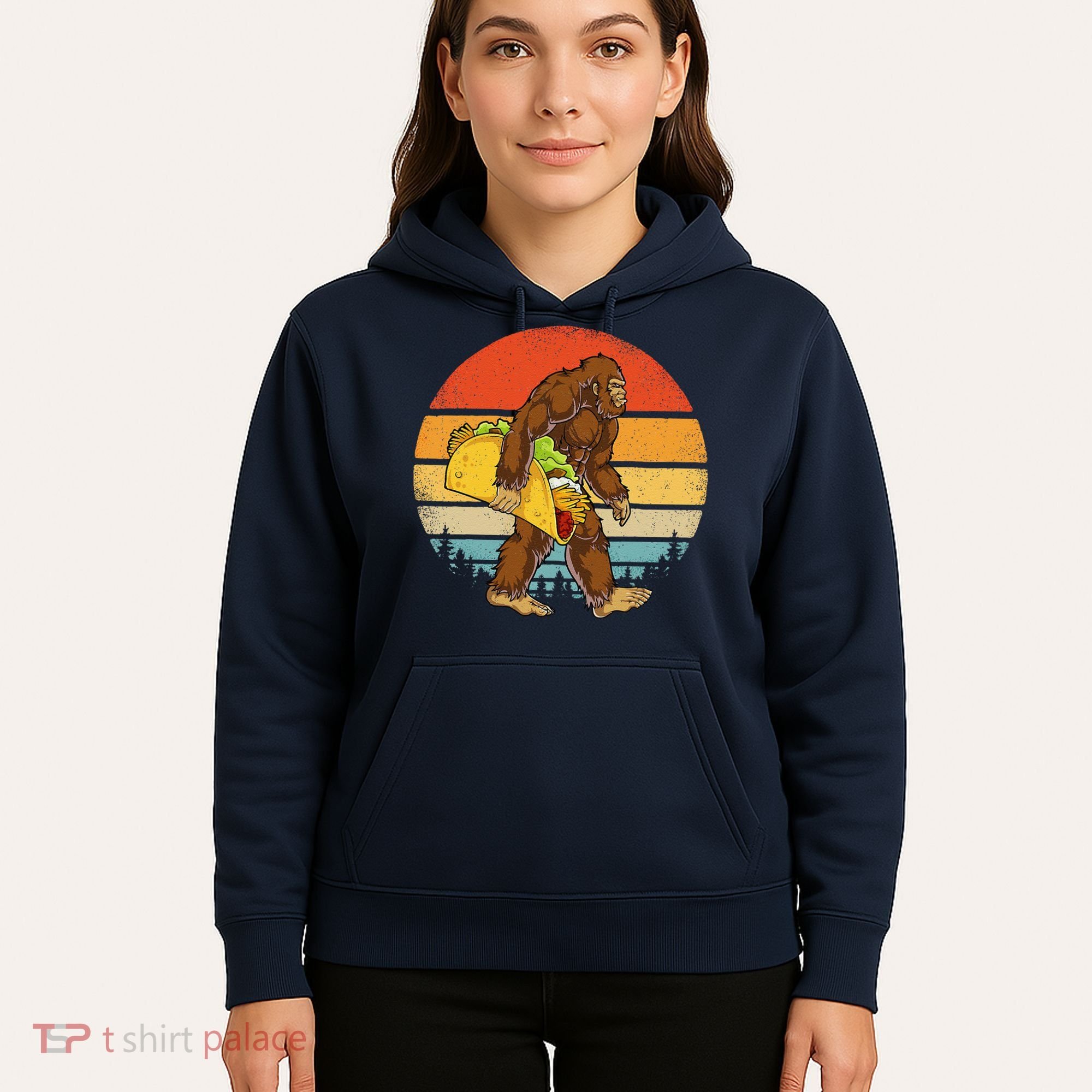 Bigfoot Carrying Taco Funny Cinco De Mayo Sasquatch Hoodie