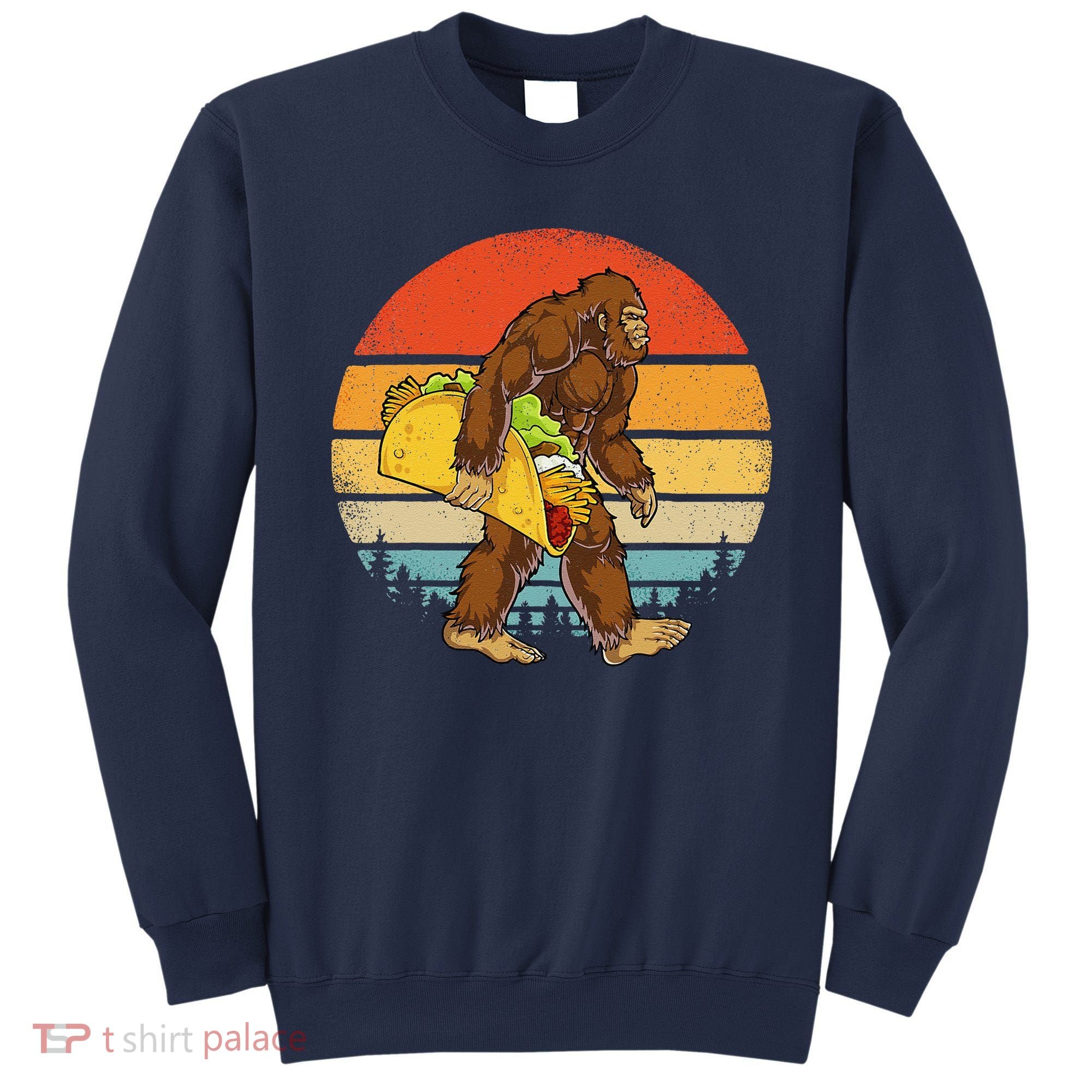 Bigfoot Carrying Taco Funny Cinco De Mayo Sasquatch Sweatshirt