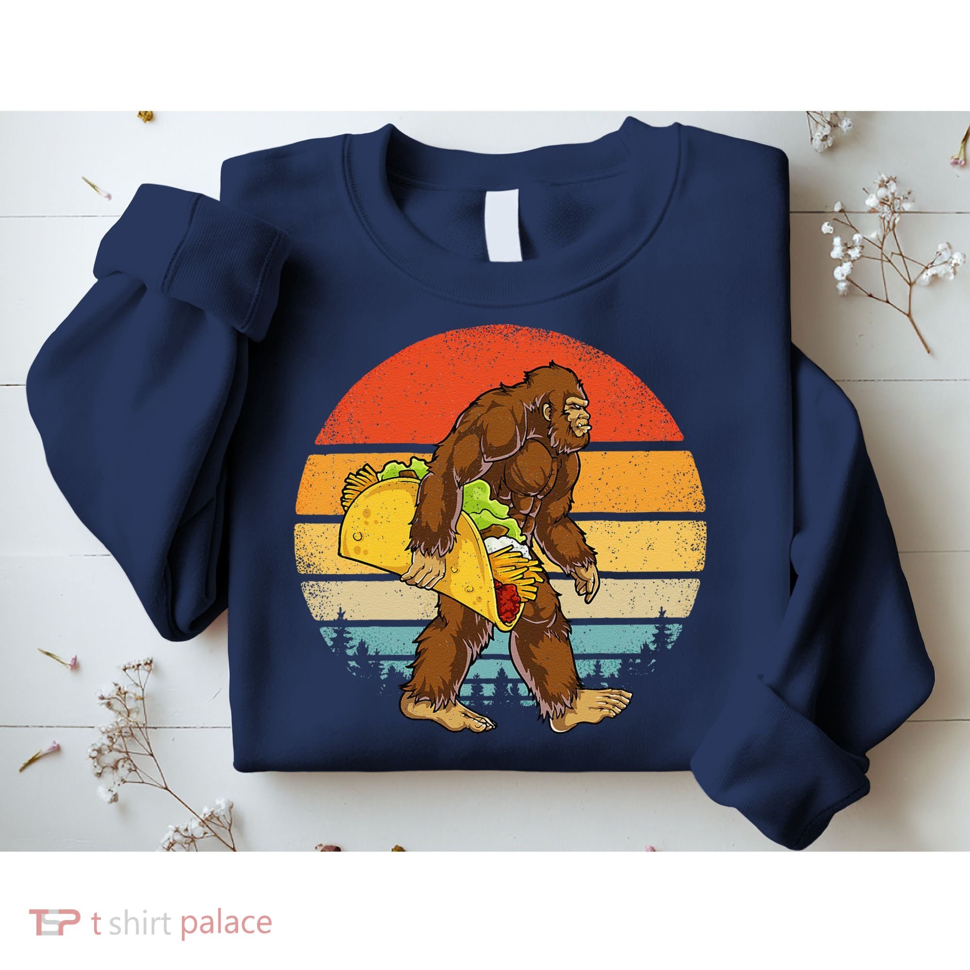 Bigfoot Carrying Taco Funny Cinco De Mayo Sasquatch Sweatshirt
