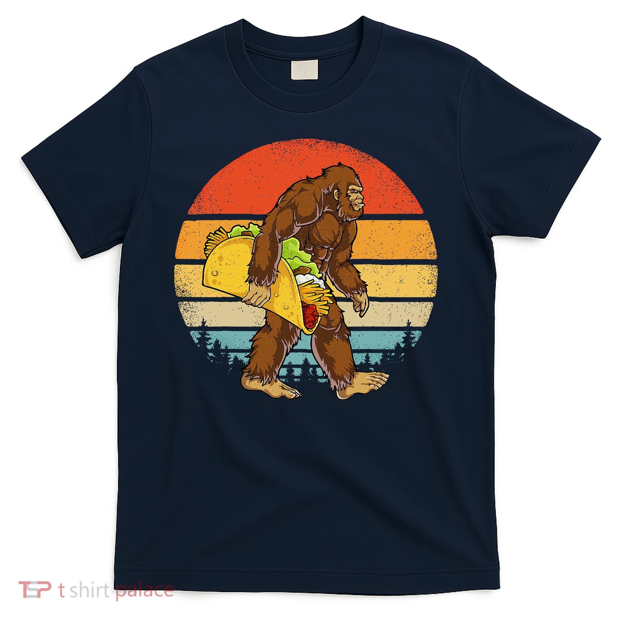 Bigfoot Carrying Taco Funny Cinco De Mayo Sasquatch T-Shirt