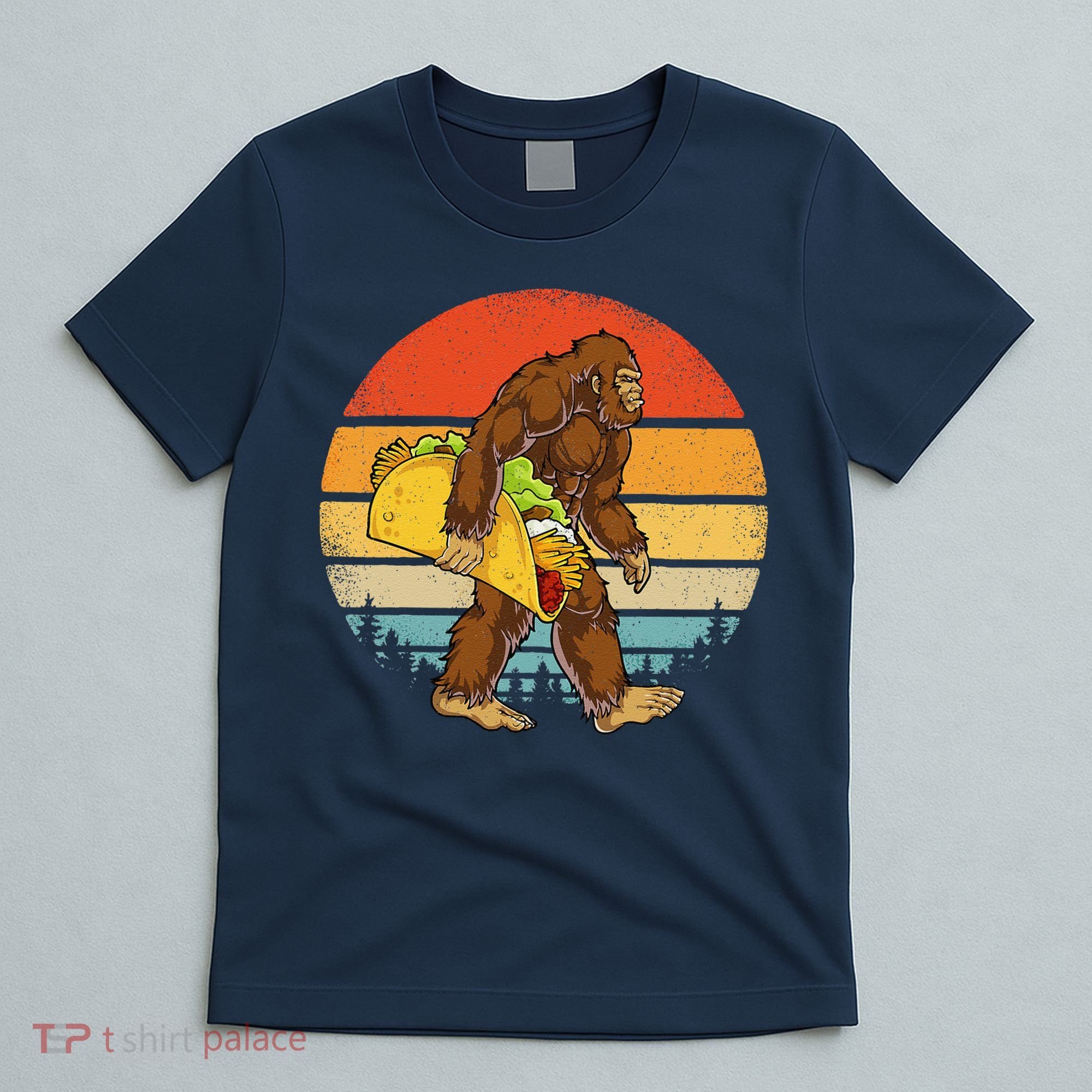 Bigfoot Carrying Taco Funny Cinco De Mayo Sasquatch T-Shirt