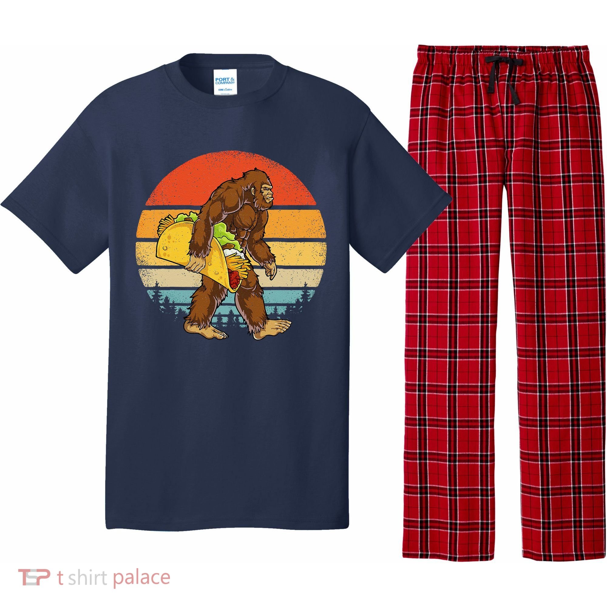 Bigfoot Carrying Taco Funny Cinco De Mayo Sasquatch Pajama Set